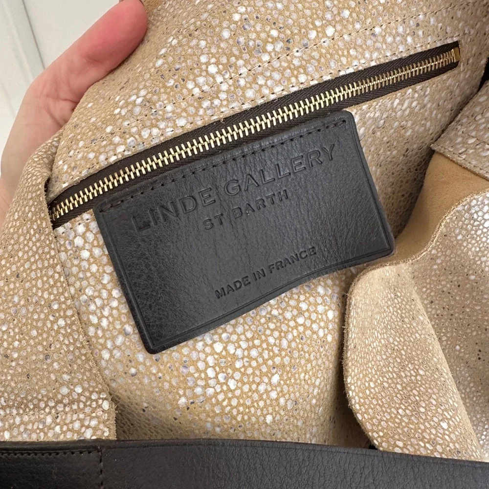 Linde Gallery St Barth Large Tote‎ Bag Tan Speckled Leather
